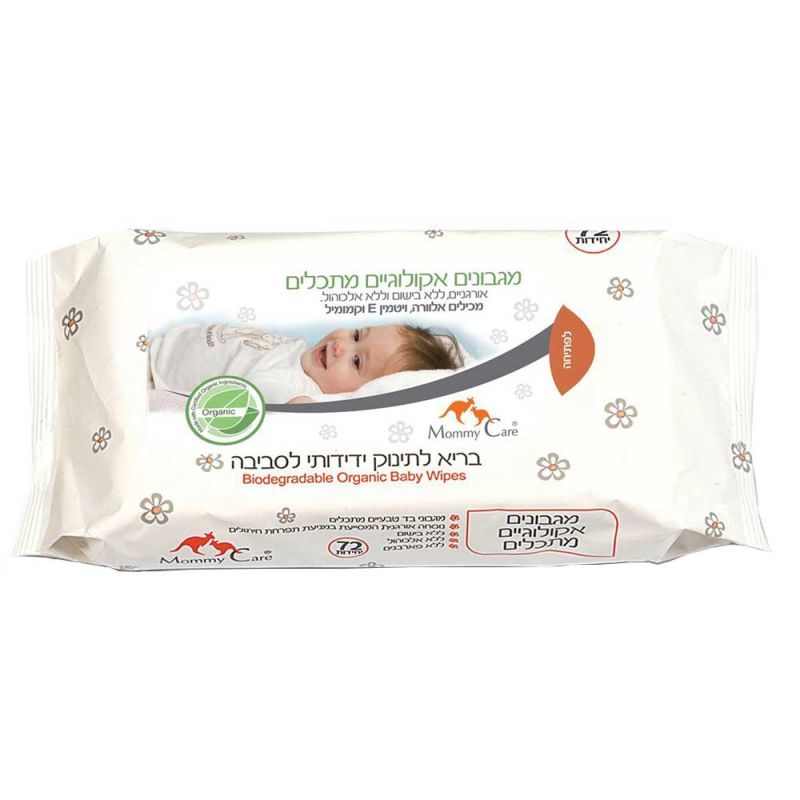 Влажные органические салфетки для младенцев с алоэ, лавандой и ромашкой, Mommy Care