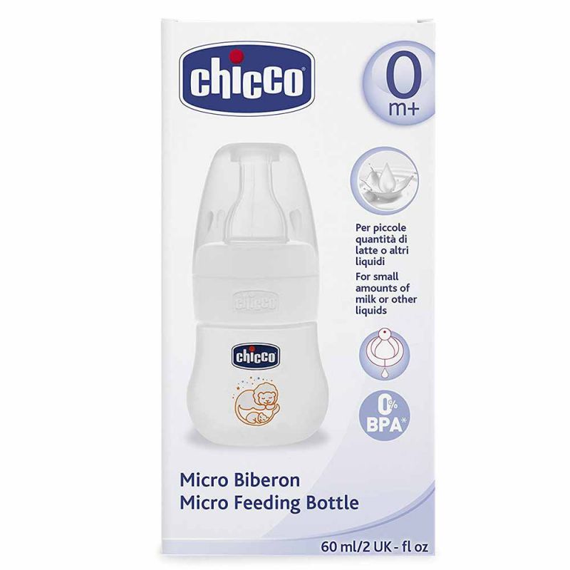 Бутылочка пластиковая "Micro" 60 мл, соска силикон, Chicco