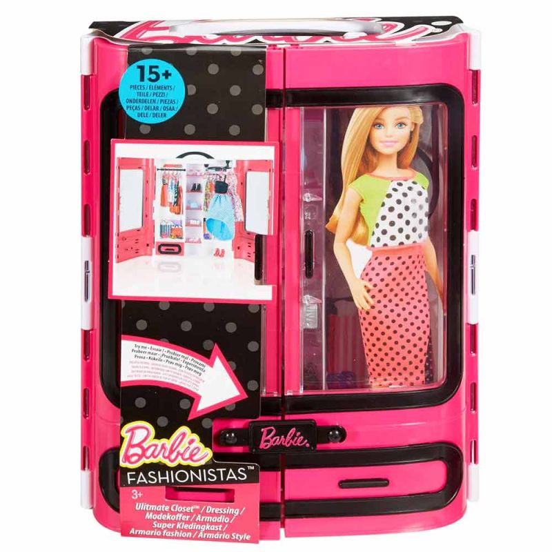 Шкаф-чемодан для одежды куклы, Barbie