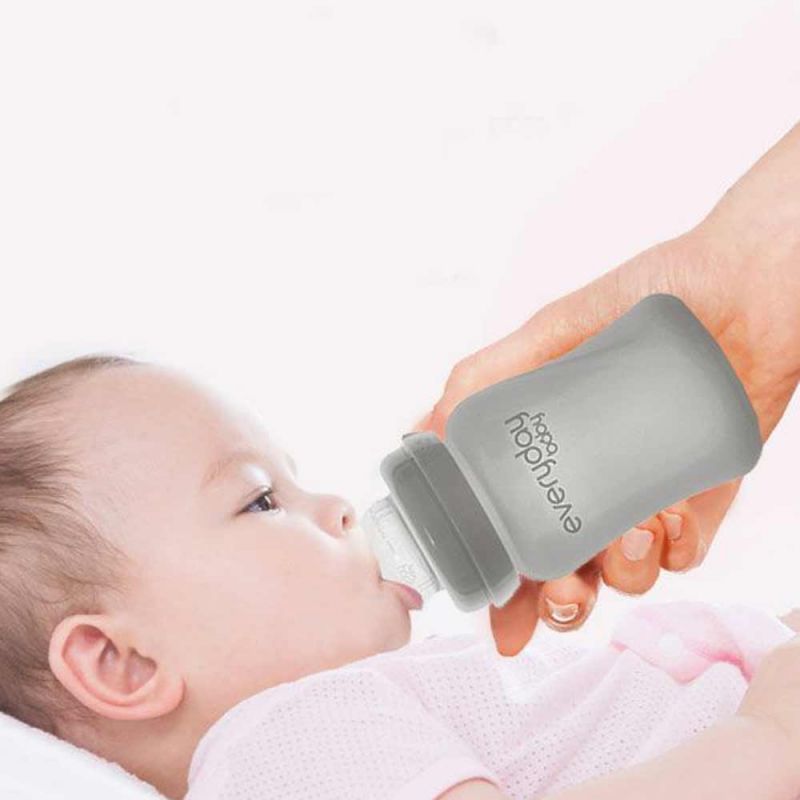 Бутылочка стеклянная с силиконовой защитой, Everyday Baby