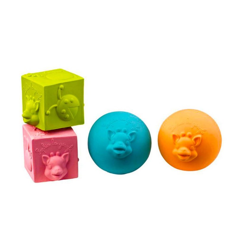 Развивающая каучуковая игрушка-прорезыватель (Кубики и шары), Sophie la girafe (Vulli)