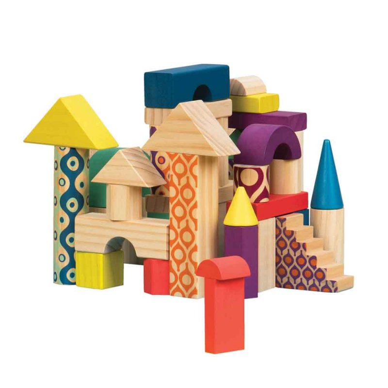 Деревянные кубики "Еловый домик", Battat