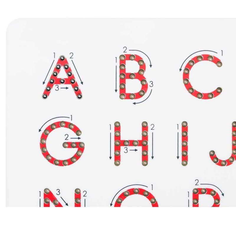 Магнитная доска для изучения больших английских печатных букв от А до Z, KID O