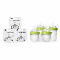 Подарунковий набір Comotomo пляшечок антиколікових, 4 шт. + змінні соски, Зелений (BUNDLE1_G)