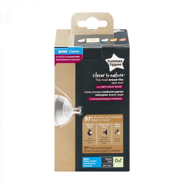 Пляшечка скляна Tommee Tippee Closer to Nature 150 мл (TT0030)