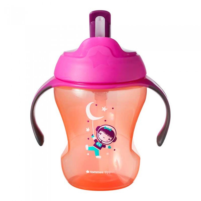 Чашка Tommee Tippee Easy Drink з трубочкою 230 мл 6 міс Рожева (TT0077-3-ROZ/PORTO)