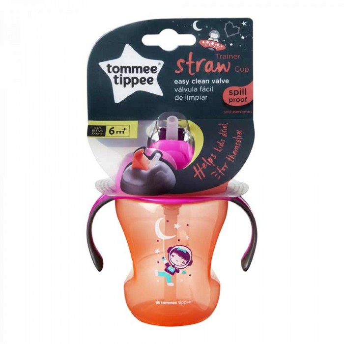 Чашка Tommee Tippee Easy Drink з трубочкою 230 мл 6 міс Рожева (TT0077-3-ROZ/PORTO)