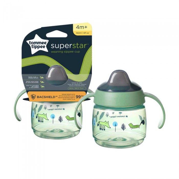 Чашка Tommee Tippee Superstar Sippee 190 мл 4 міс Зелена (TT0387)