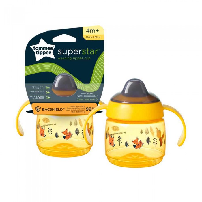 Чашка Tommee Tippee Superstar Sippee 190 мл 4 міс Жовта (TT0388)