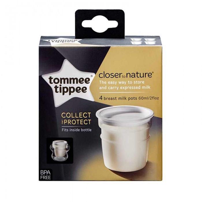 Контейнери Tommee Tippee для зберігання грудного молока 4 шт х 60 мл (TT0120)