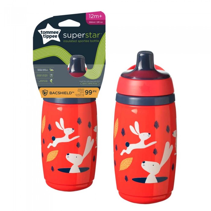 Термочашка Tommee Tippee Superstar Sportee 266 мл 12 міс Червона (TT0394)