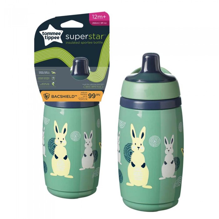 Термочашка Tommee Tippee Superstar Sportee 266 мл 12 міс Зелена (TT0393)