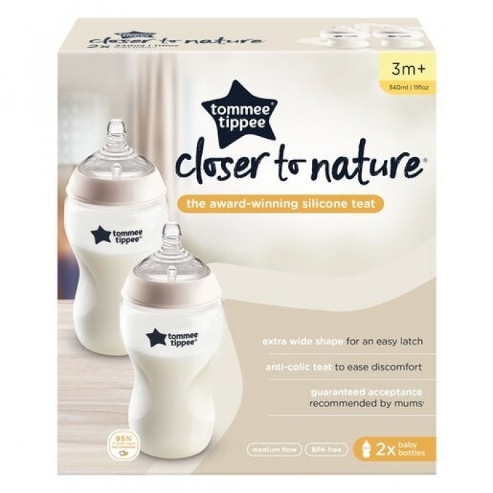 Набір пляшечок для годування Tommee Tippee Closer to Nature 2 шт x 340 мл (TT019)