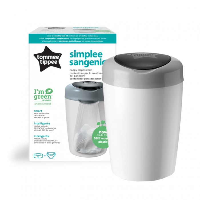 Накопичувач підгузків Tommee Tippee Sangenic Simplee + 1 змінна касета Білий (TT0070)