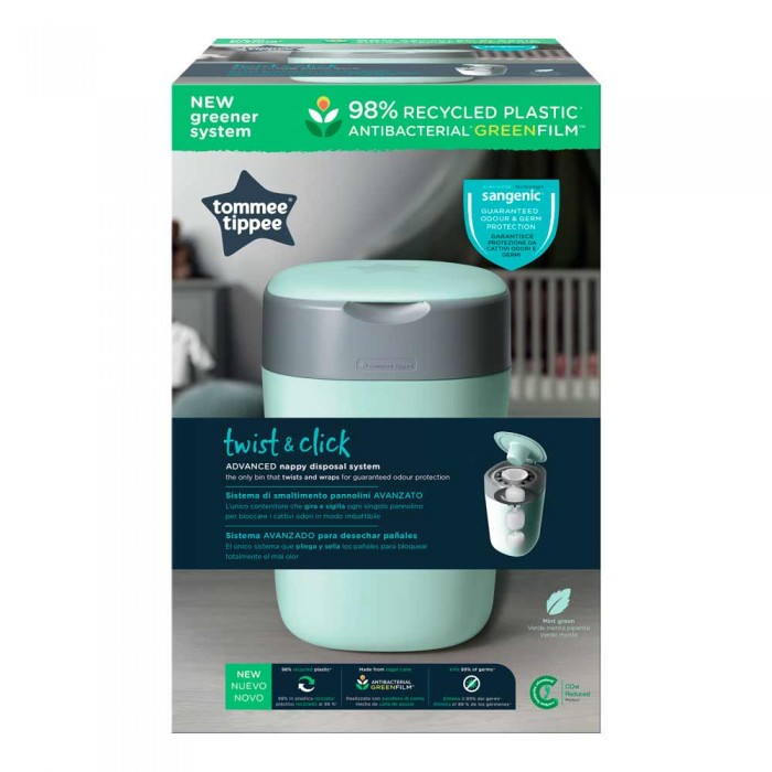 Накопичувач підгузків Tommee Tippee Twist & Click + 1 змінна касета Зелений (TT0370)