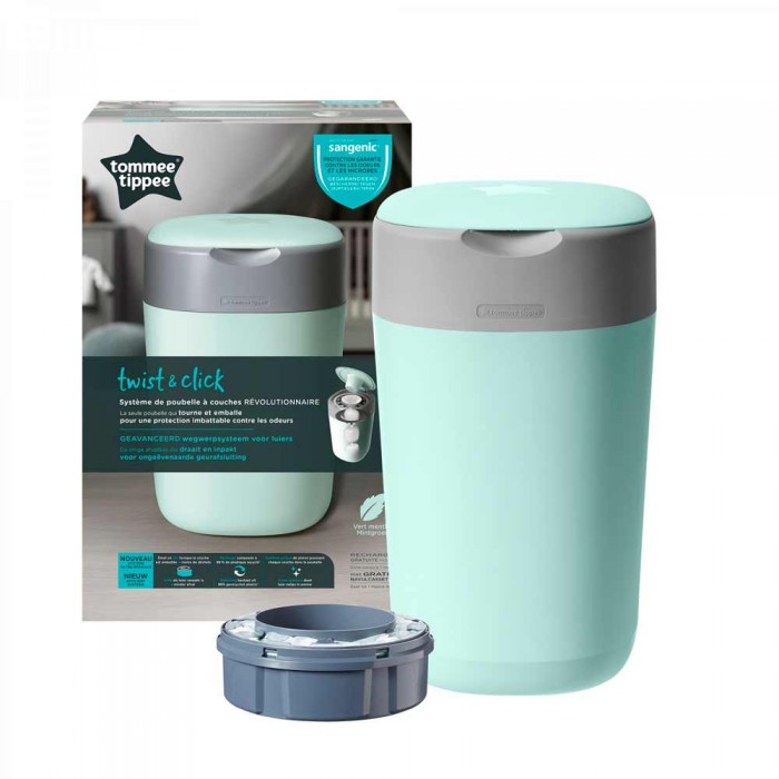 Накопичувач підгузків Tommee Tippee Twist & Click + 1 змінна касета Зелений (TT0370)