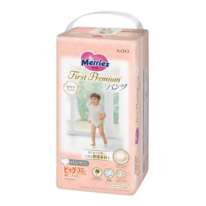 Підгузки-трусики Merries First Premium, Big, 12-22 кг, 32 шт (4901301396563)