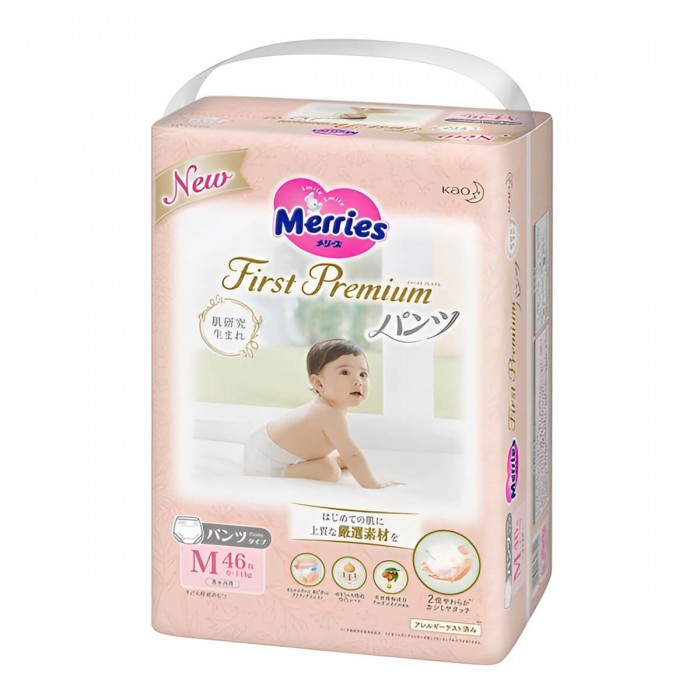 Підгузки-трусики Merries First Premium, розмір M, 6-11 кг, 46 шт (4901301396549)