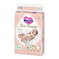 Подгузники Merries First Premium, размер S, 4-8 кг, 60 шт (4901301388025)