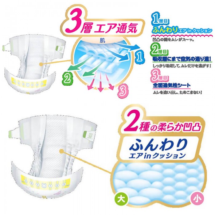 Підгузки Merries Baby Diapers, розмір S, 4-8 кг, 66 шт (4901301437761)