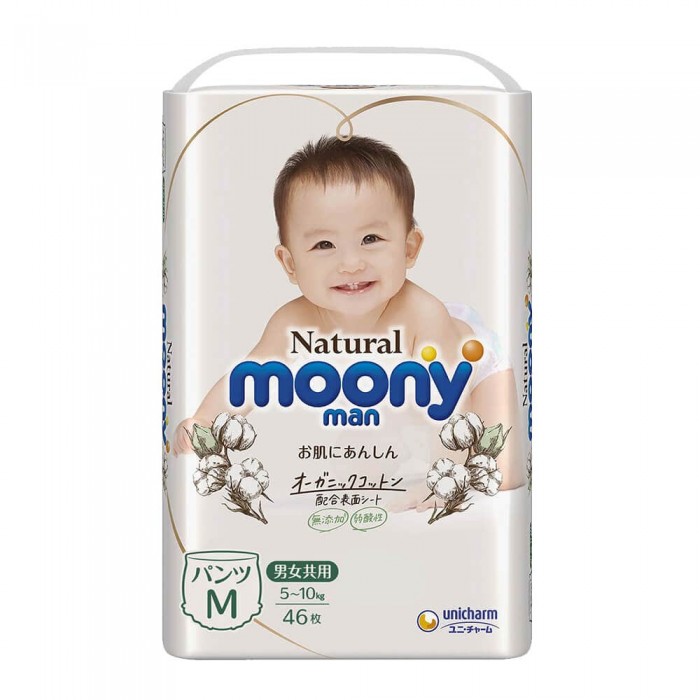 Підгузки-трусики Moony Natural розмір M, 5-10 кг, 46 шт (4903111242610)
