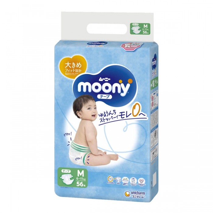 Підгузки Moony розмір M, 6-11 кг, 56 шт (4903111141937)