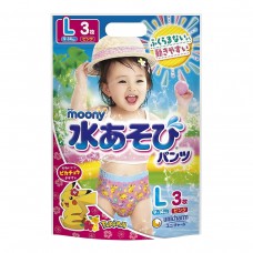 Підгузки-трусики для плавання Moony розмір L, для дівчаток, 9-14 кг, 3 шт (4903111124428)