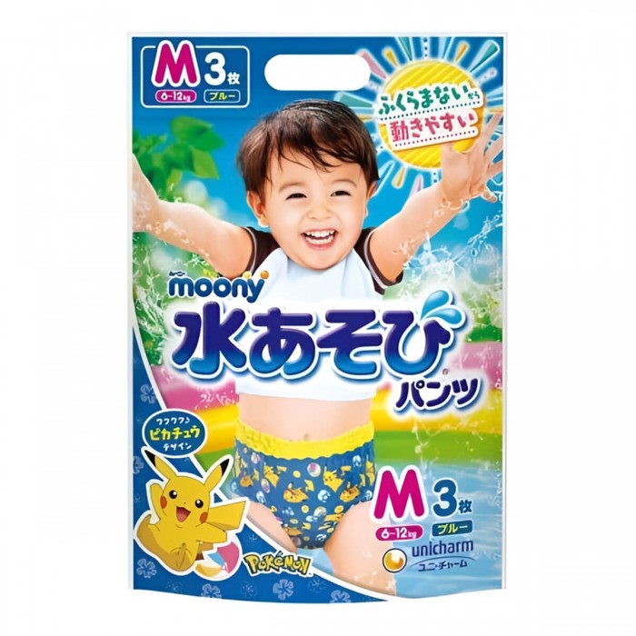 Підгузки-трусики для плавання Moony розмір M, для хлопчиків, 6-12 кг, 3 шт (4903111123476)
